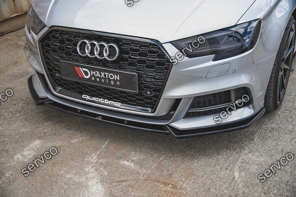 Prelungire splitter lip bara fata Audi A3 S3 8V sline Facelift 2016-2020 v11 - Maxton Design