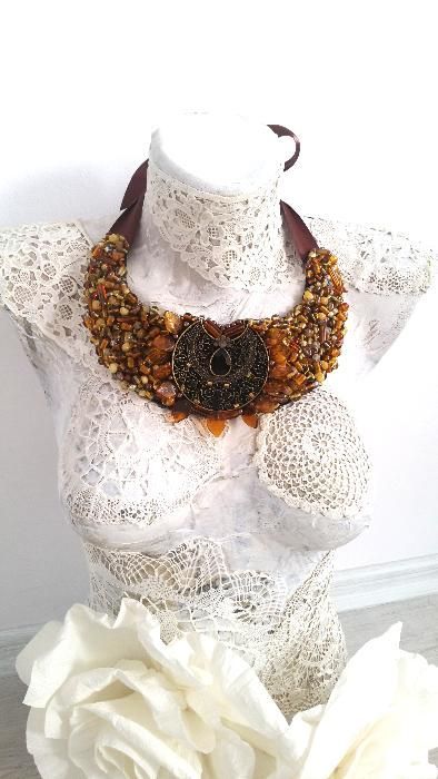 Colier statement cu "aroma de cafea"