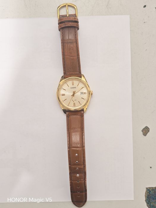 Ceas Casio MTP-1302 Auriu, Analogic, Curea Piele – Original