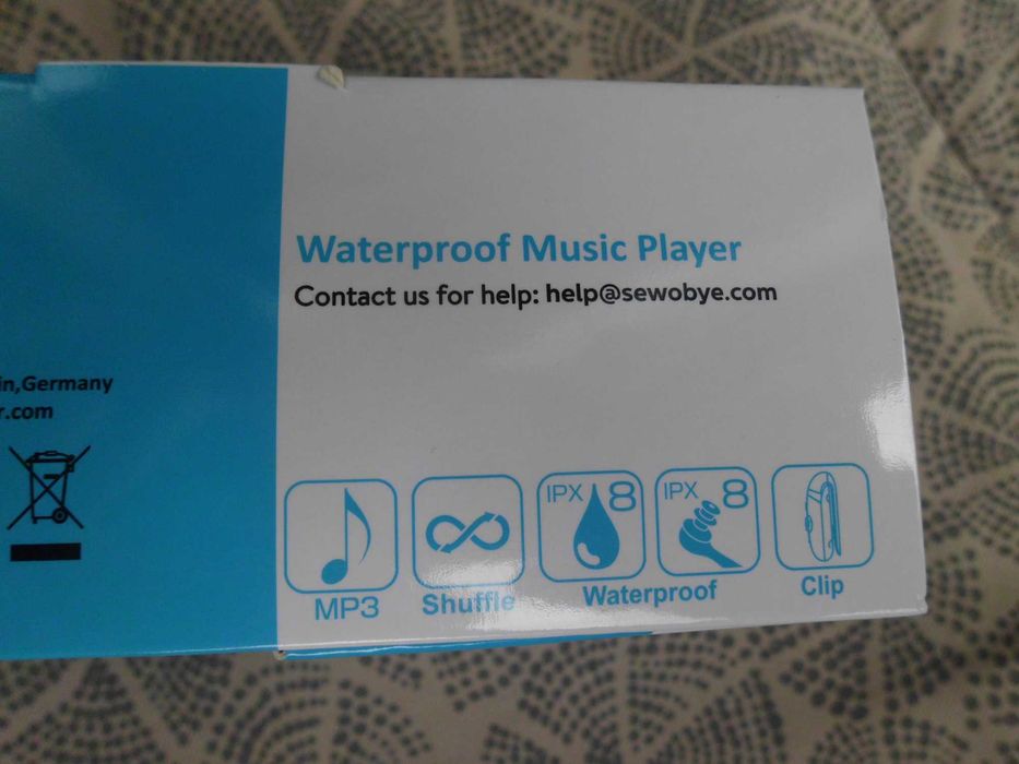 SEWOBYE - Водоустойчив MP3 плеър, 8Gb, до 16 часа плейване