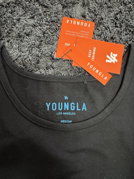 Maieuri YoungLA de sala/ gym noi cu eticheta alb/ negru