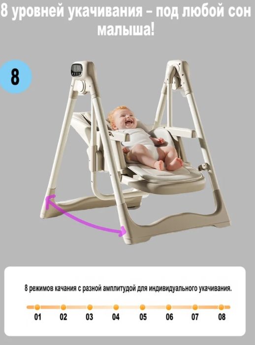 Детский стульчик-электро качеля  2в1