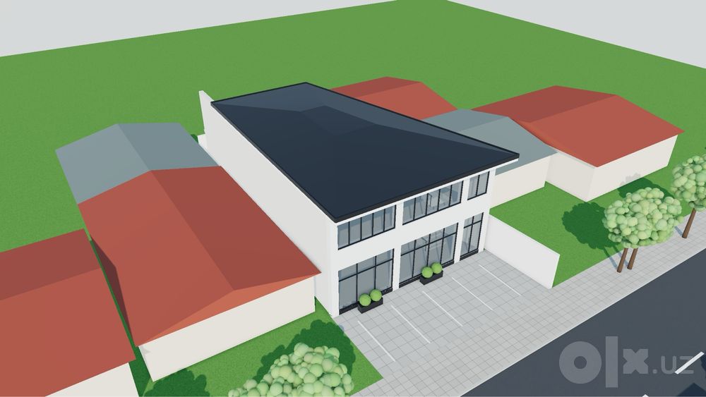 Аренда здания 500 м² в Мирабаде · витражи, парковка, терраса