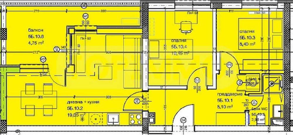 Тристаен апартамент в новасграда в кв. Кайсиева градина