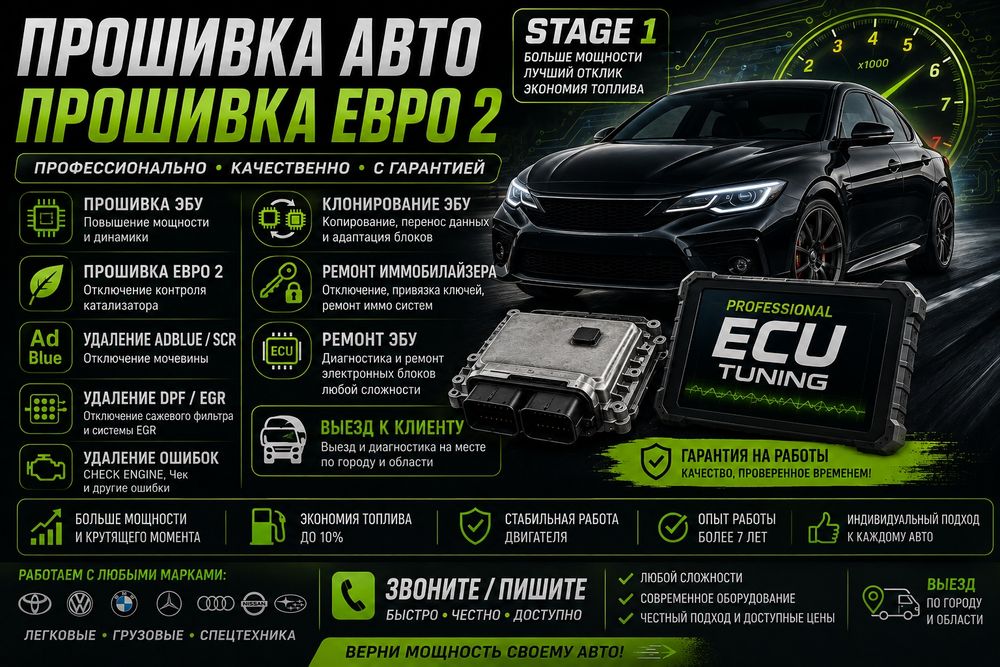 Прошивка автомобиль.  Евро-2, Stage 1, DTC off