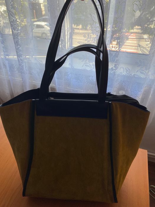 Geanta shopper purtata in 2 moduri
