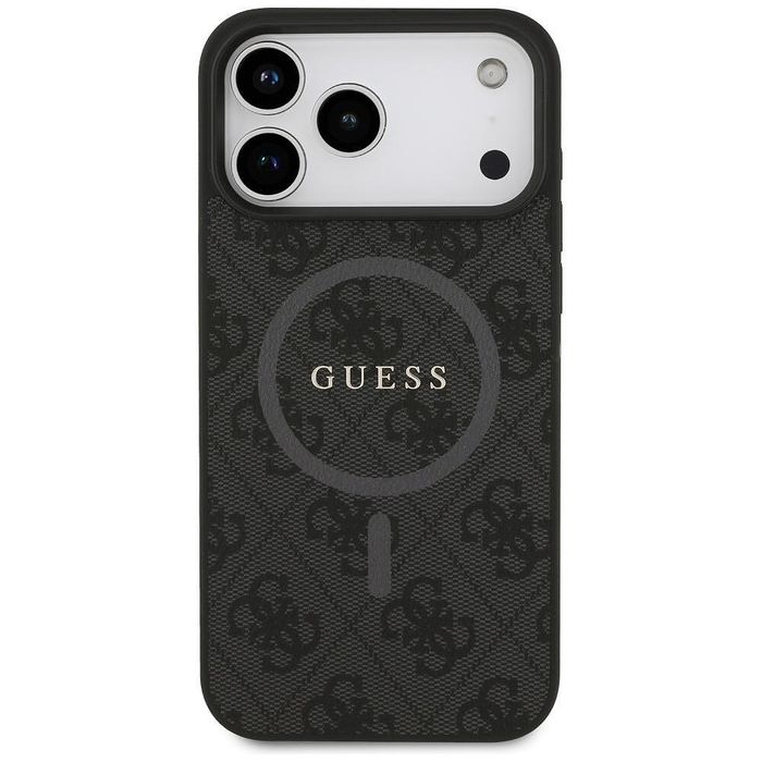 Guess 4g ring classic logo magsafe case for iphone 17 pro max black