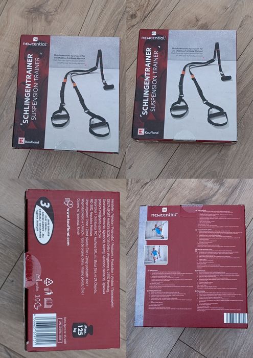 TRX / Benzi antrenament suspension trainer Newcential, negru/roșu.