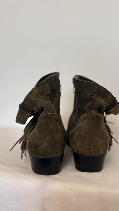 Botine dama Kennel & Schmenger, piele întoarsă kaki, mărimea 38