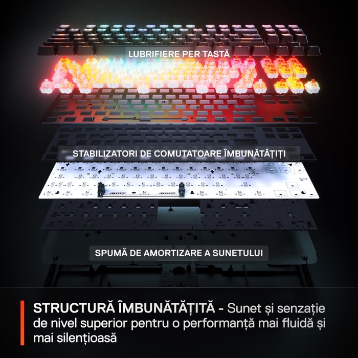 Tastatura gaming SteelSeries Apex Pro TKL, alba, OmniPoint 3.0, Rapid Trigger