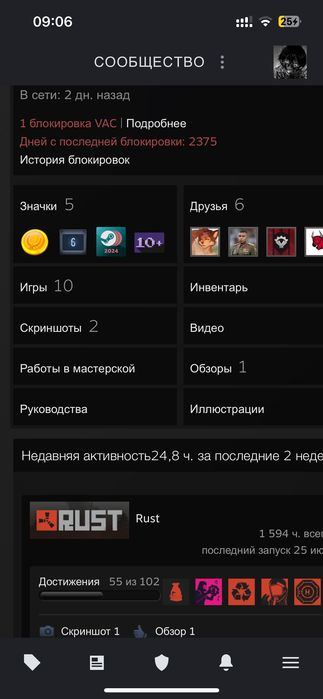 Стим аккаунт с растом
