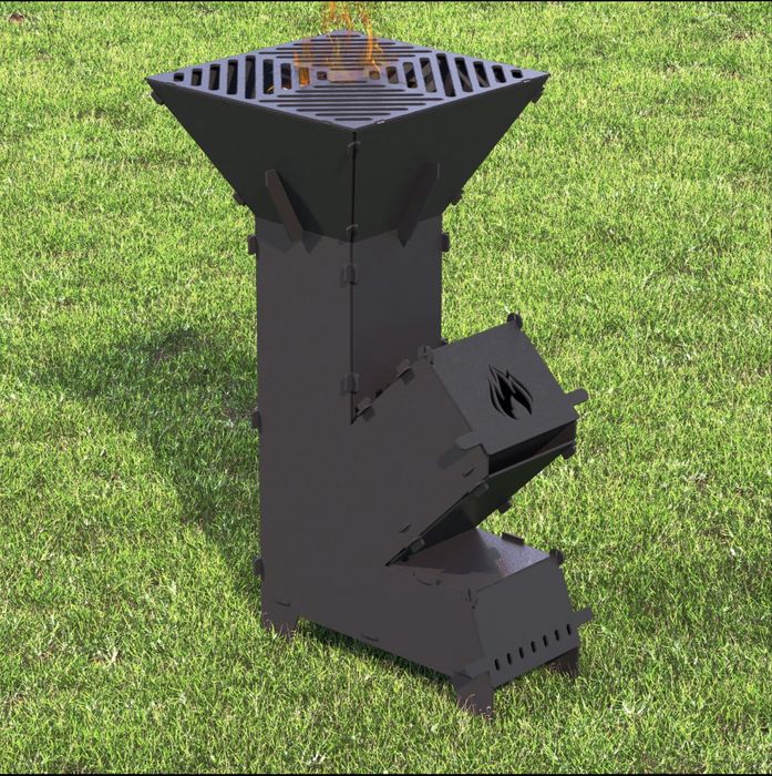 Soba tip racheta Rocket Stove Cnc  demontabila