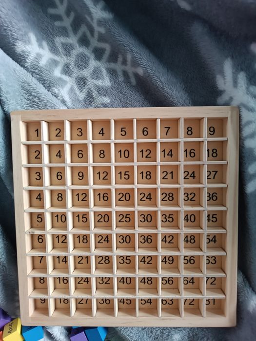 Дървен пъзел таблица за умножение