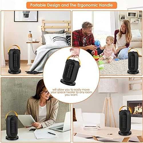 Нов Безшумен Отоплител 1200W Термостат 3 Режима, Защита Печка Духалка