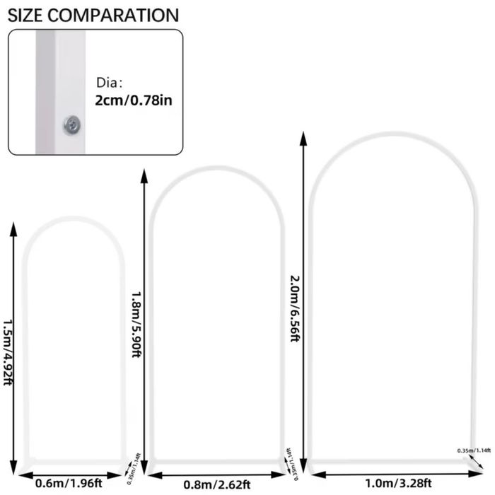 Arcadă decor evenimente. Arcadă pentru baloane. 2x1 m (200x100cm). Alb