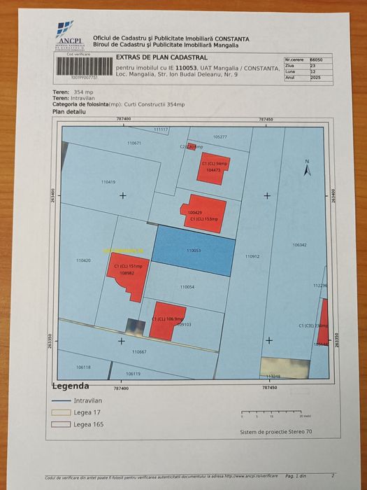 Teren intravilan 708 mp Mangalia Dobrogea Nouă, lângă parcul Evergreen