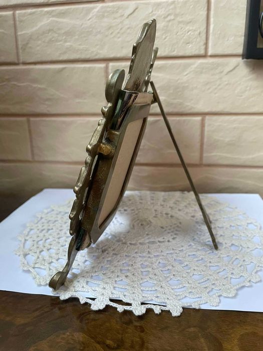 Красиво месингово двойно огледало на стойка от Англия