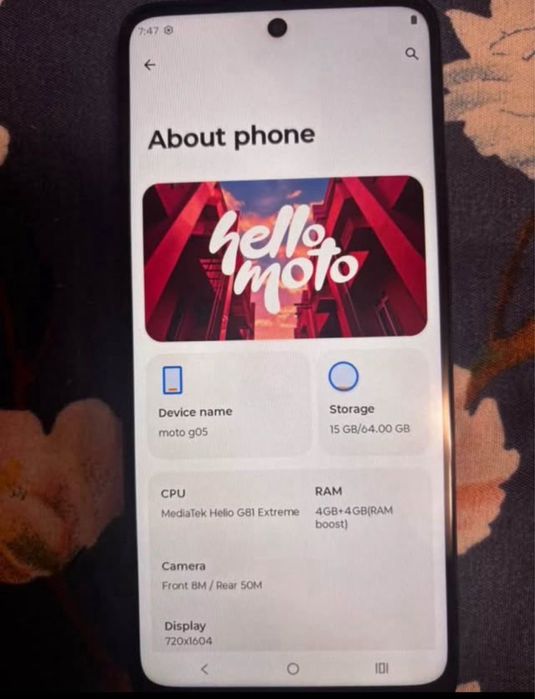 Motorola G05 activat