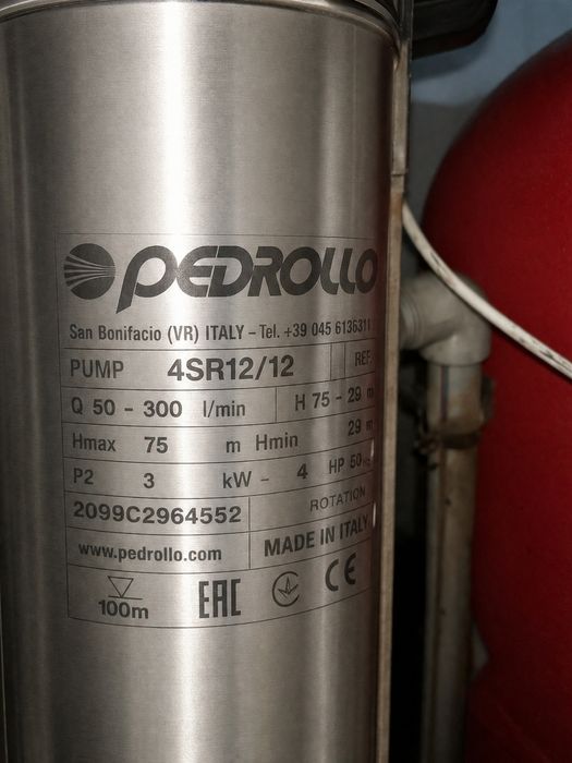 Pompa submersibilă Pedrollo 4SR12/12 – 4 HP (3 kW) – Italia