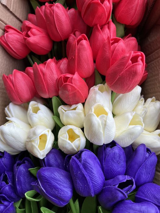 Тюльпаны искусственные латексные гелевые силиконовые