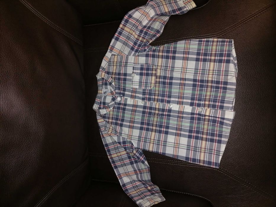 Cămașă tunică + salopetă blug Petit Bateau 2 ani