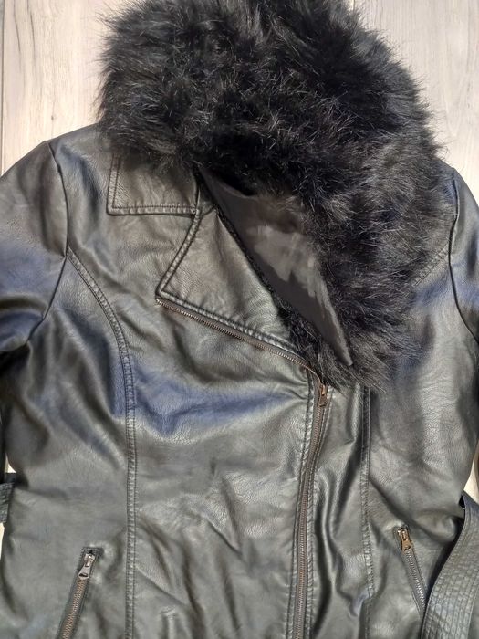 Кожено яке с пух размер ХЛ
