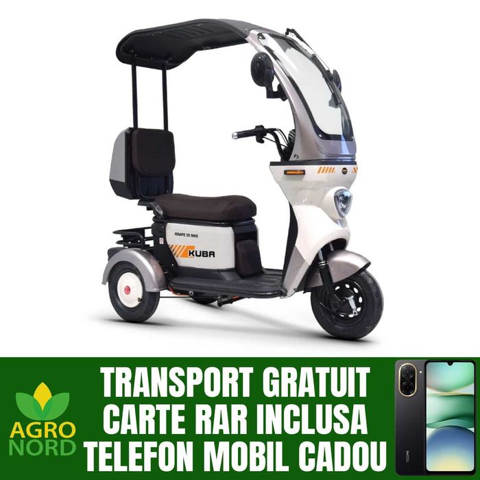 Triciclu electric KUBA GRAPE 25 MAX, motor 500 W, fara permis