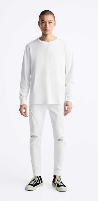 Мужские джинсы skinny fit (узкие) "ZARA" рваные, размер 30 (маломерка)