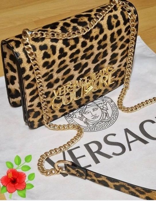Geanta Versace model animal print,Italia, saculet, etichetă