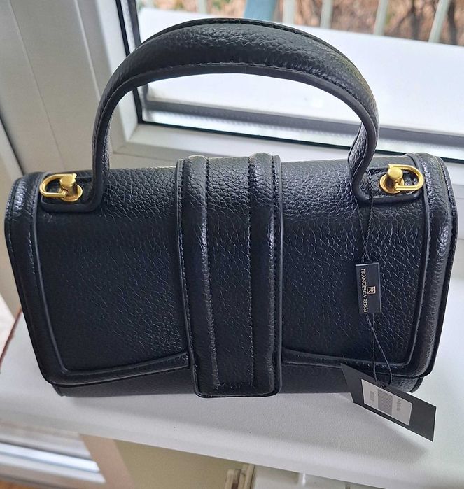 Стилна, оригинална Francesca Rossi дамска чанта от еко кожа, черна