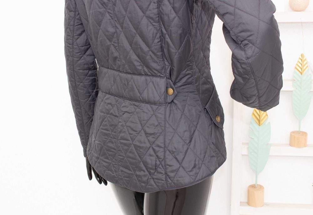 BARBOUR Flyweight Cavalry Quilt оригинално дамско яке синьо-сиво S