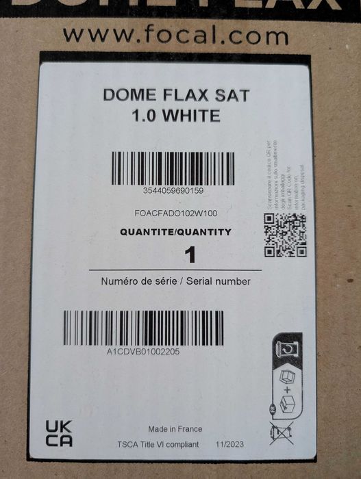 НОВИ Focal Dome Flax // 2бр, бели