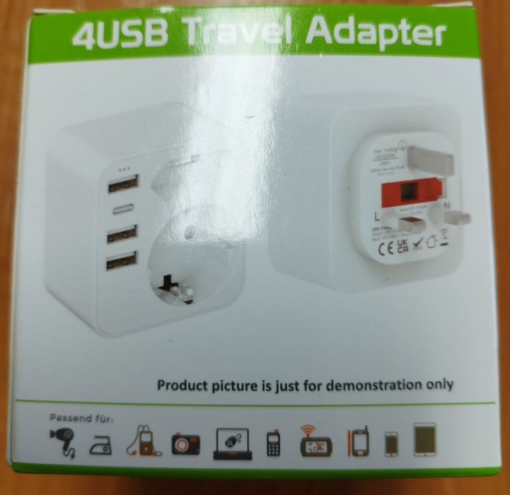 Универсален адаптер с 4 USB порта – Travel Adapter