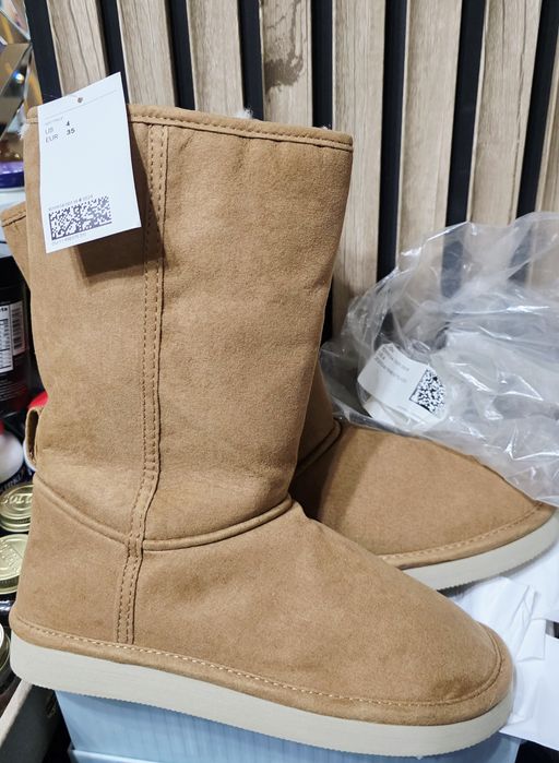 высокие теплые угги h&m 35 размер camel ДОСТАВКИ НЕТ ниже себестоимост
