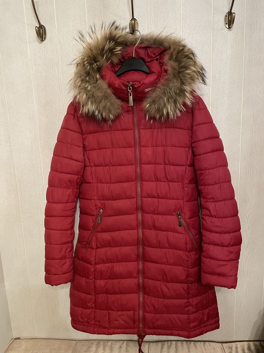 Дамско дълго яке с естествен пух