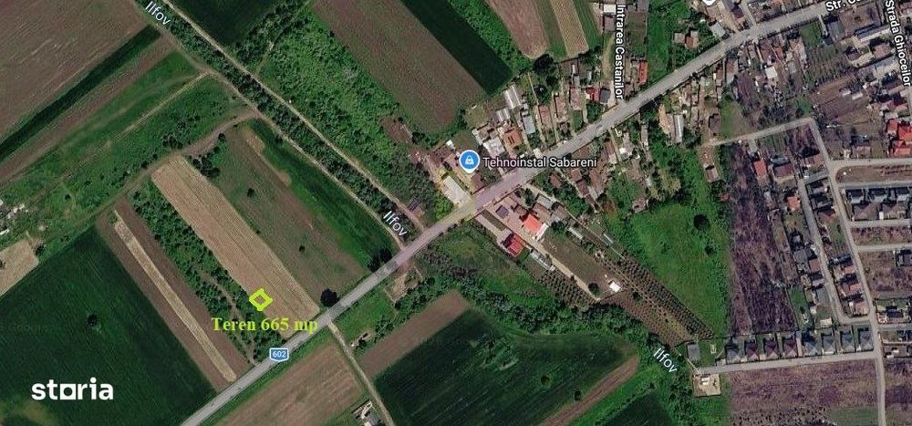 Săbăreni, teren intravilan 665 mp, aproape de DJ 602