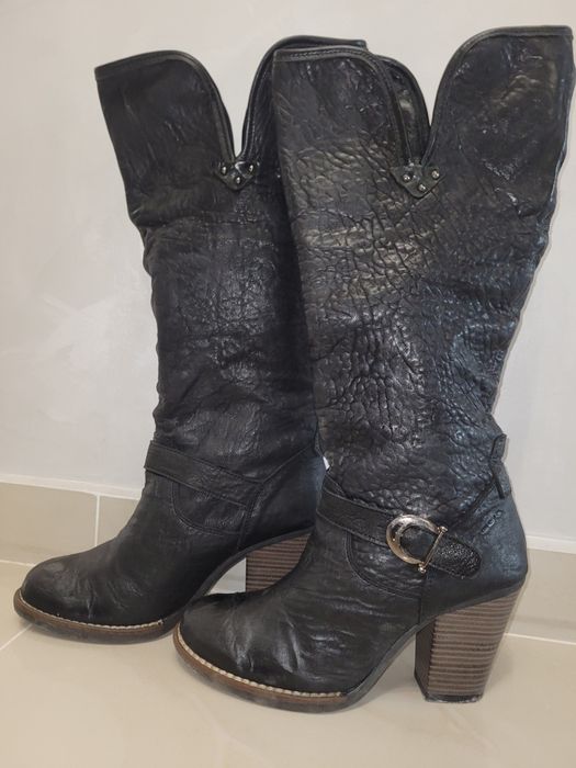 Черни ботуши естествена кожа