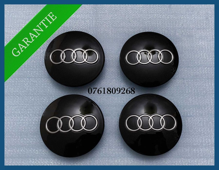 Set 4 capace negre 60mm 4B0601170 jante aliaj Audi