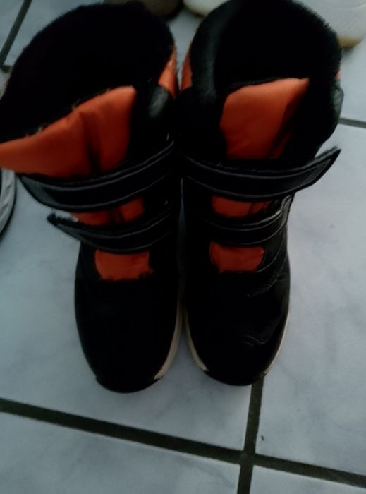 Cizme copii negre piele impermeabile