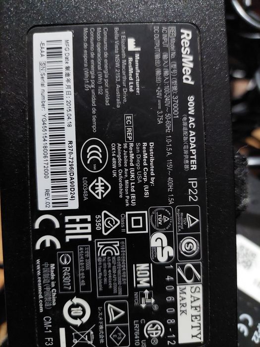 Alimentator la priza pentru aparat apnee Philips original