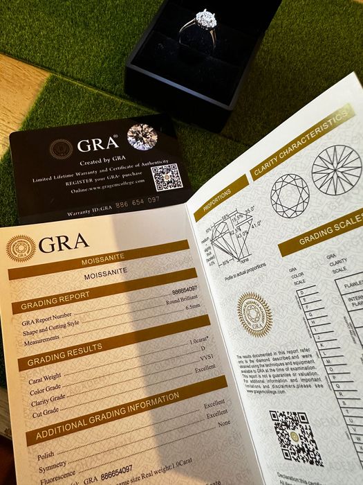 Сребърен пръстен за годишнина с Мойсанит диамант