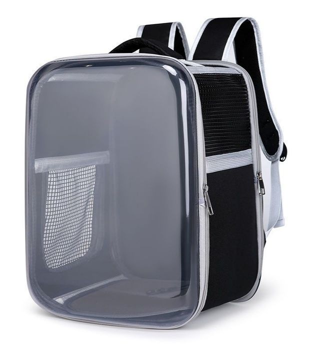 Переноска рюкзак для кошек щенков домашних животных  цвет чёрный