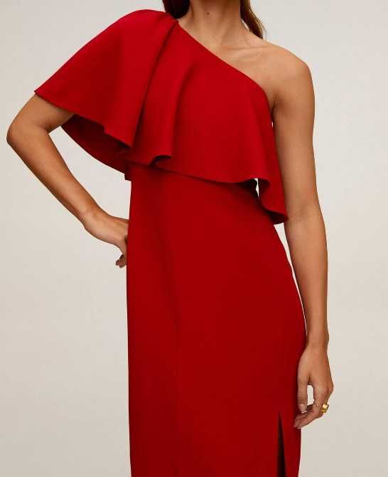 Червена рокля до коляното с едно рамо, Mango, S, НОВА, с Етикет