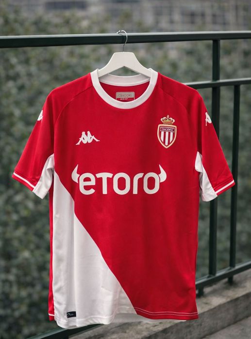 Tricou fotbal AS Monaco Franta rosu, model 2024, nou, Kappa