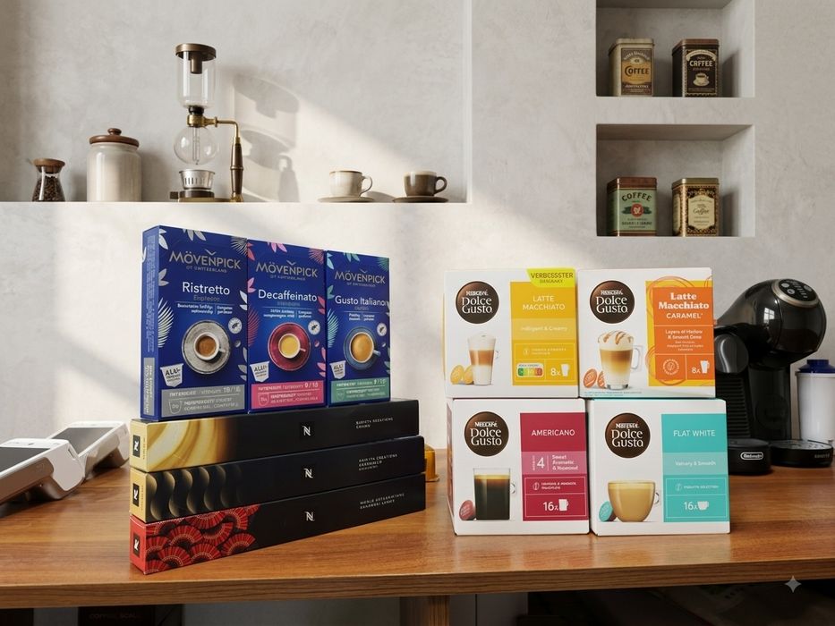 Кофе в капсулах Nespresso и Dolce Gusto Nescafé.