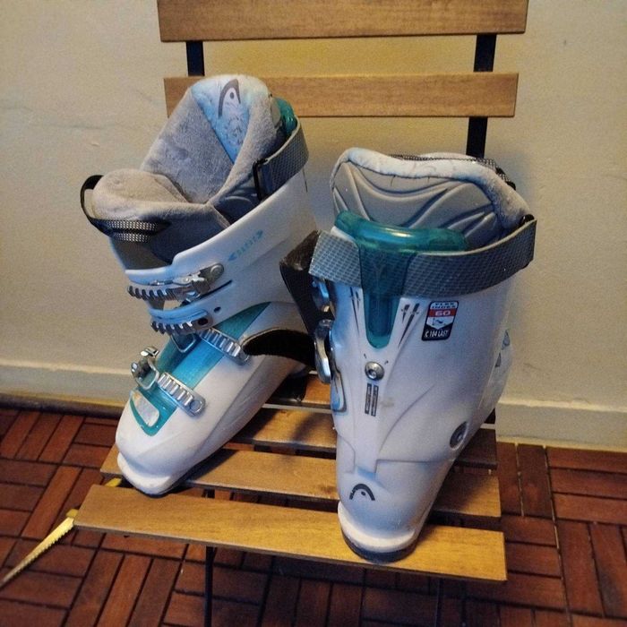 Дамски Бяли Ски Salomon W Pro 154 + Ски Обувки