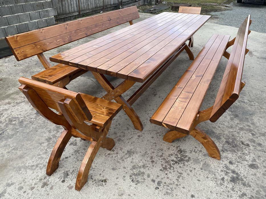 Set terasa masa cu banci si scaune foisor, terasa, filigorie