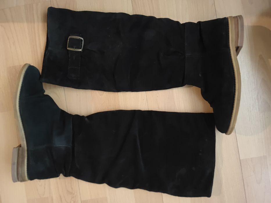 Дамски ботуши естествена кожа и естествен велур