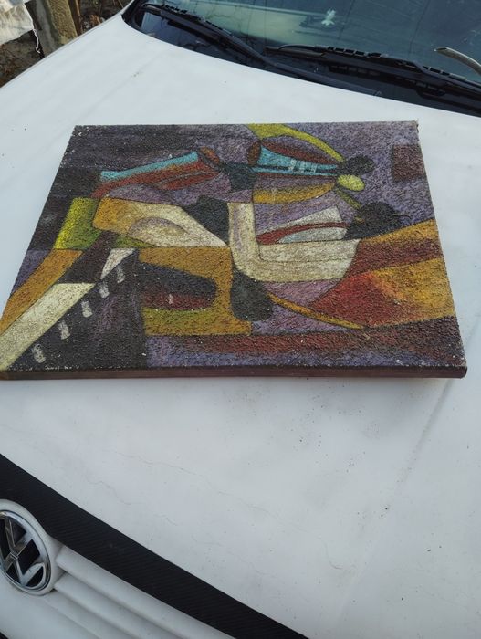 Pictura unica pe panza, și tablou tapițat 3D, +stropitoare de aramă !