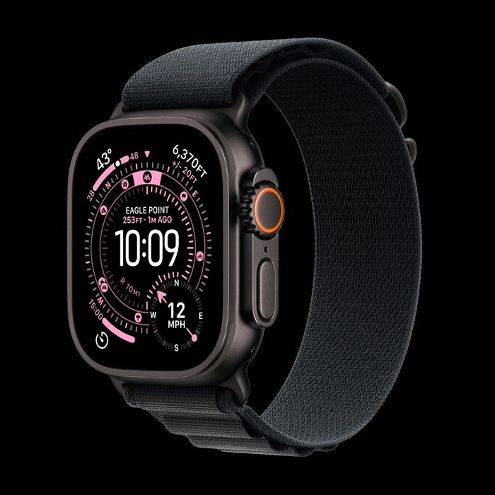 Apple Watch Ultra 3, Black Alpine Loop, L, 49мм, Чёрный